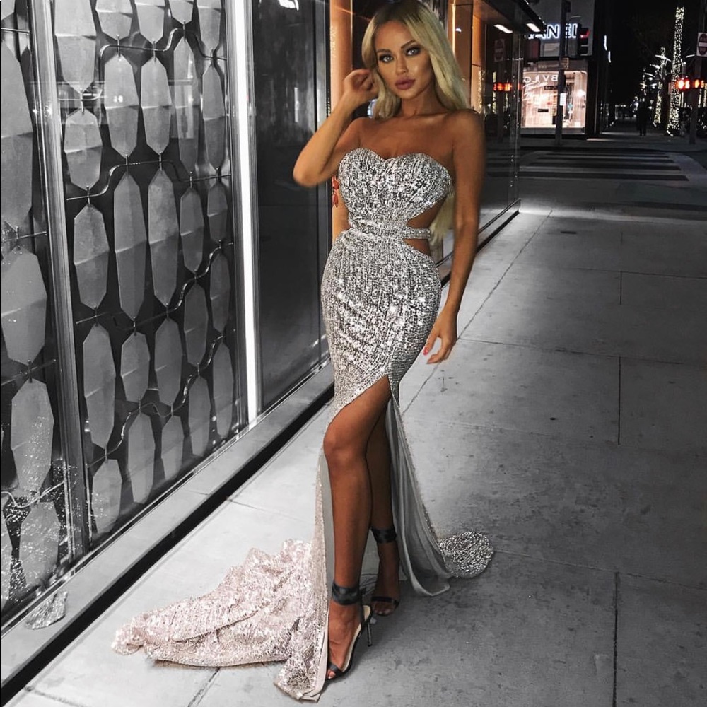 Gown with sequins